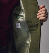 The Hanbury Moleskin Coat in Olive Green