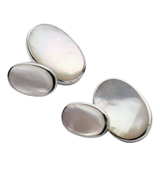 Silver and White Mother Of Pearl Cufflinks