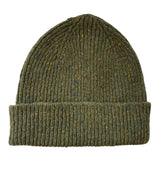 Donegal Wool Beanie in Khaki Green