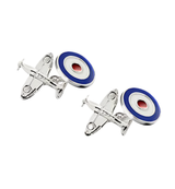 Sterling Silver & Enamel Plane Cufflinks