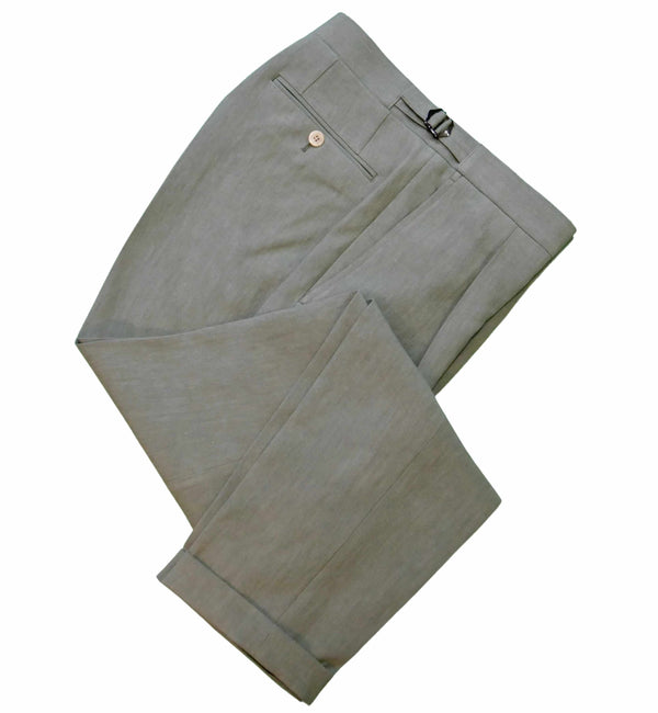 Green Linen Made To Measure Trouser