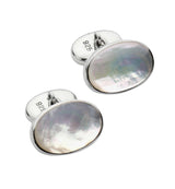 Silver and White Mother Of Pearl Cufflinks