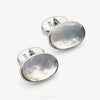 Silver and White Mother Of Pearl Cufflinks