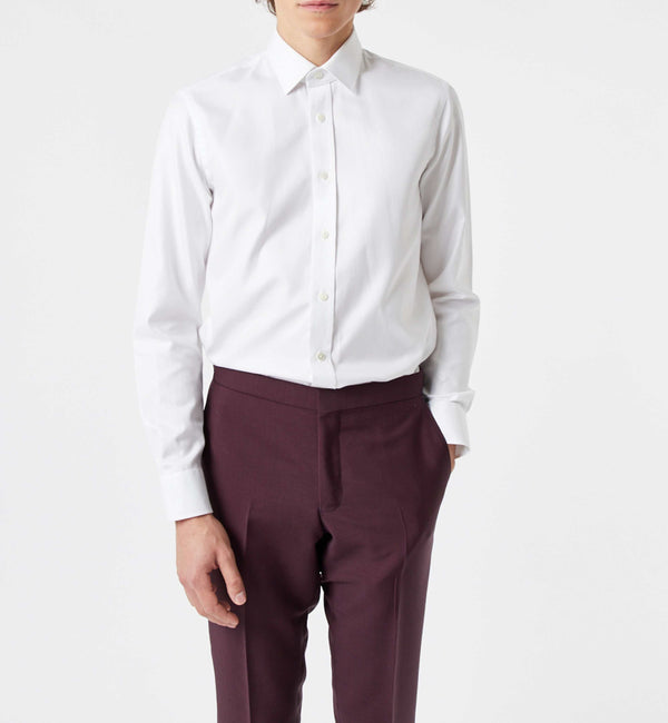 Ritz Slim Fit Cotton Shirt in Villa Weave