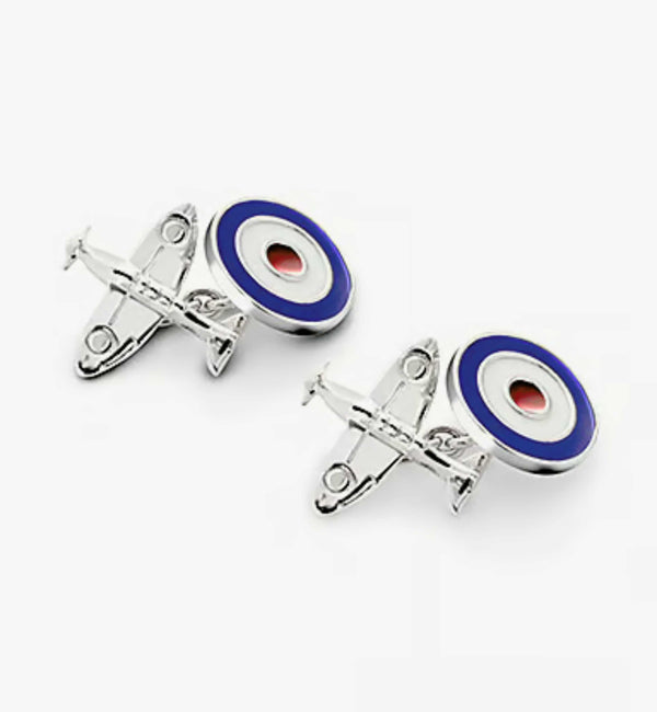 Sterling Silver & Enamel Plane Cufflinks