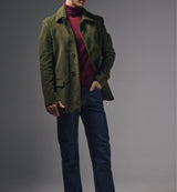 The Hanbury Moleskin Coat in Olive Green