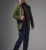The Hanbury Moleskin Coat in Olive Green