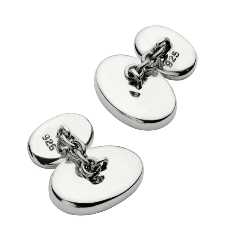 Silver and White Mother Of Pearl Cufflinks