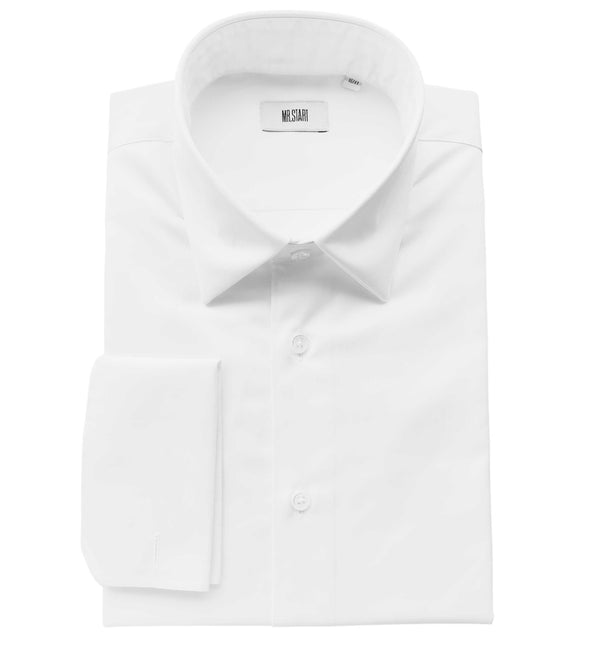Drake Duca Double Cuff Cotton Shirt in White