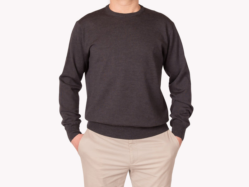 Hoi Polloi Merino Crew Neck in Anthracite