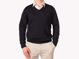 Hoi Polloi Superfine Merino V-Neck in Navy