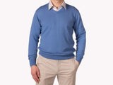 Hoi Polloi Merino Crew Neck in Denim Blue