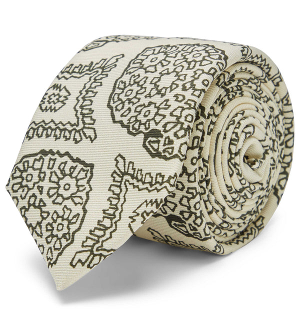 Illustrative Print Silk Tie