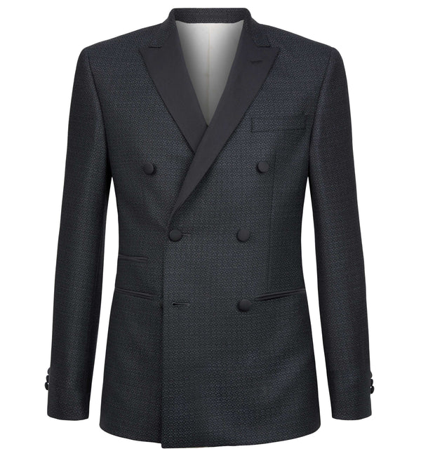Black Double Breasted Peak Lapel Made to Order Suit