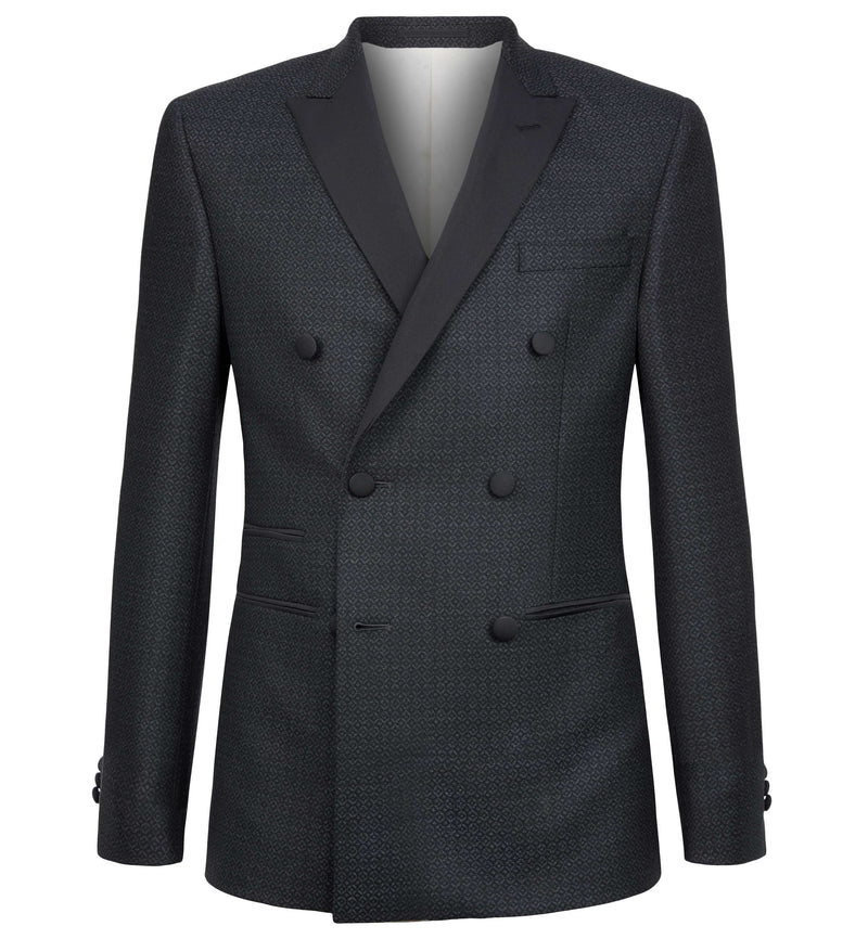 Black Double Breasted Peak Lapel Made to Order Suit –