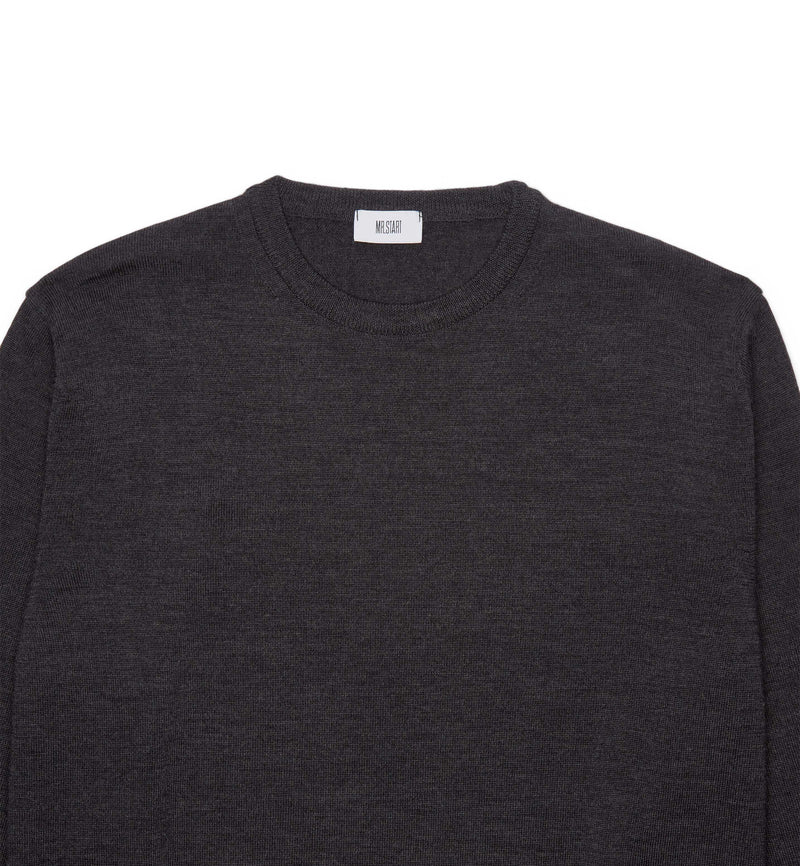 Hoi Polloi Merino Crew Neck in Anthracite