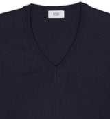 Hoi Polloi Superfine Merino V-Neck in Navy
