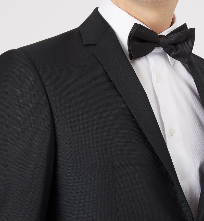 Pre-Tied Black Silk Bow Tie