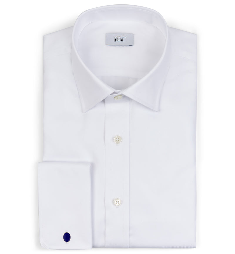 Ritz Villa Double Cuff Shirt in Classic White