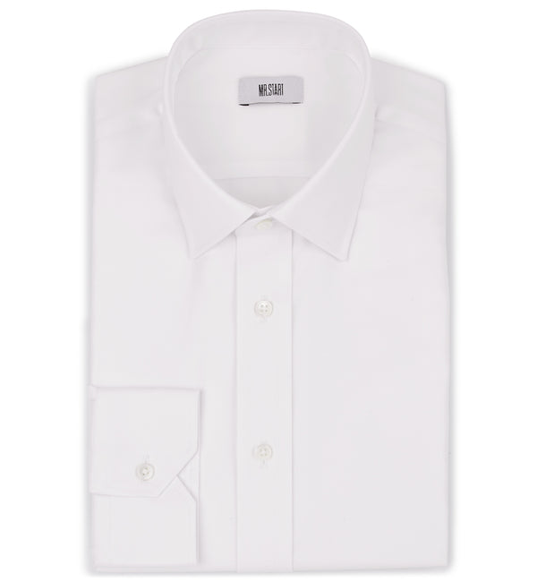 Ritz Slim Fit Cotton Shirt in Villa Weave