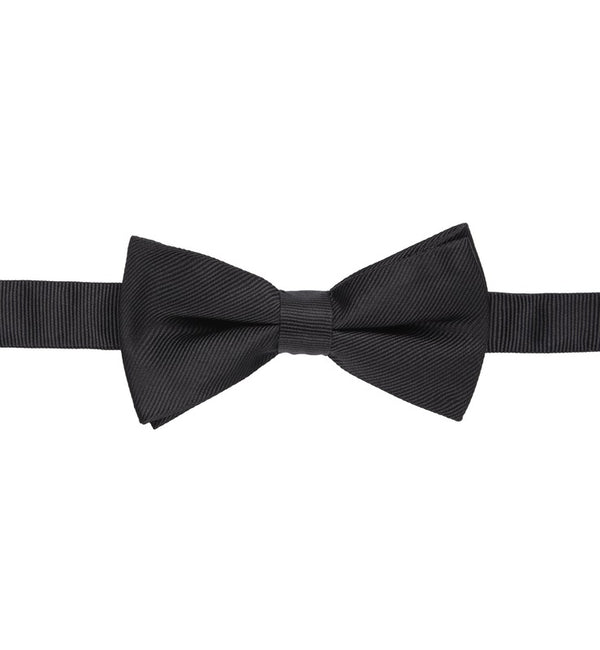 Pre-Tied Black Silk Bow Tie
