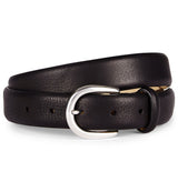 Feather Edge Luxury Leather Belt in Black